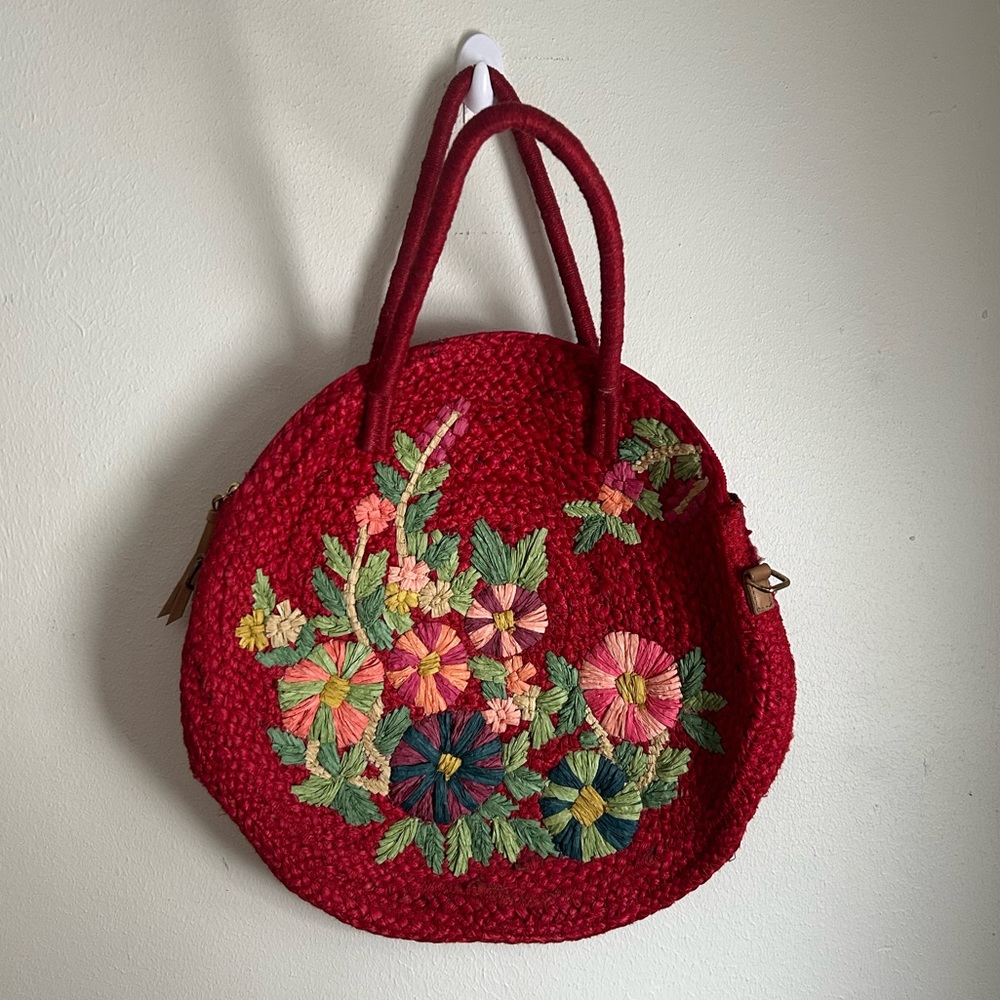 Anthropologie Garden Raffia Bag